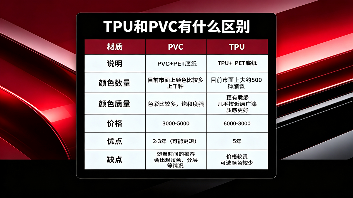 TPU改色膜和PVC改色膜区别在哪?为什么TPU更贵还更受欢迎